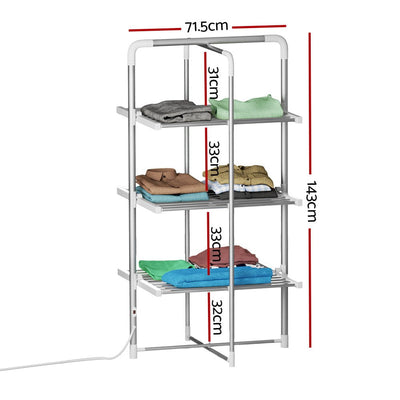 Devanti Electric Heated Towel Clothes Rail Rack Airer Dryer Warmer Stand 300W Payday Deals