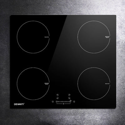 Devanti Electric Induction Cooktop 60cm Ceramic 4 Zones Stove Cook Top Hot Plate Payday Deals