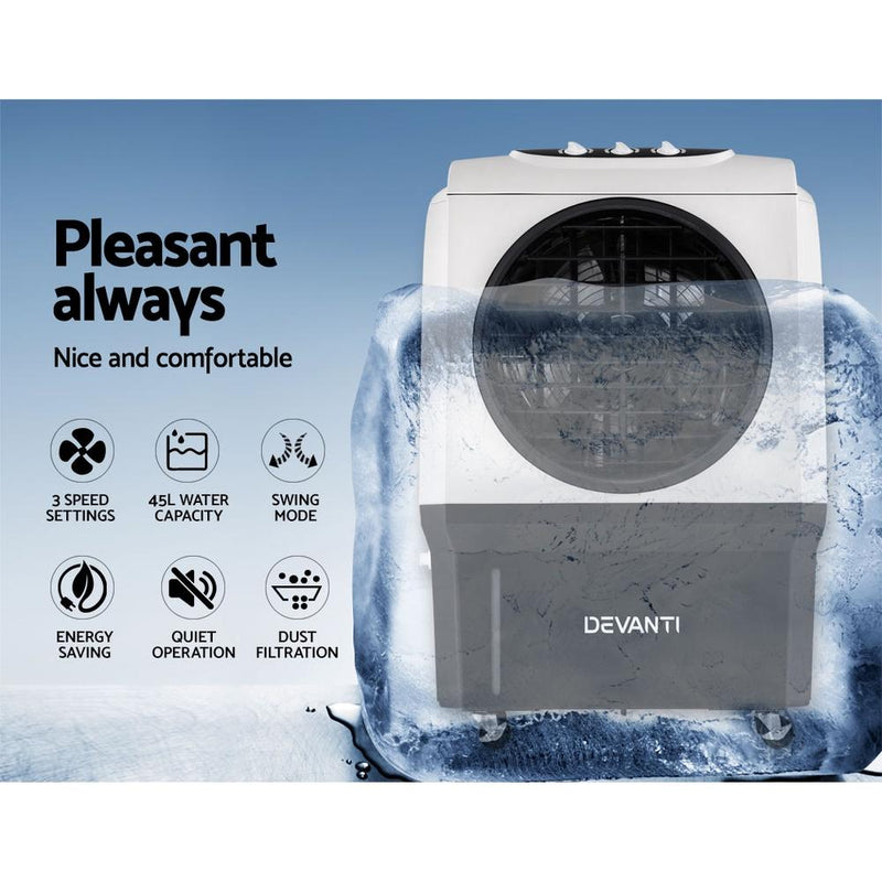 Devanti Evaporative Air Cooler Industrial Commercial Portable Water Fan Workshop Payday Deals
