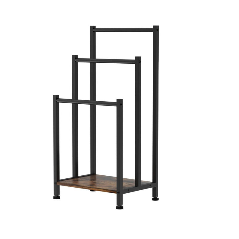 Devanti Freestanding Towel Rack 3 Tier Shelf Drying Storage Bathroom Home Black Payday Deals