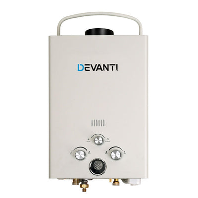 Devanti Outdoor Gas Hot Water Heater Portable Camping Shower 12V Pump Grey Payday Deals