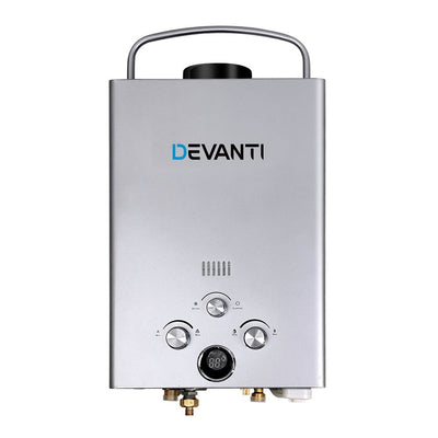 Devanti Outdoor Gas Water Heater Portable Camping Shower 12V Pump Silver Payday Deals
