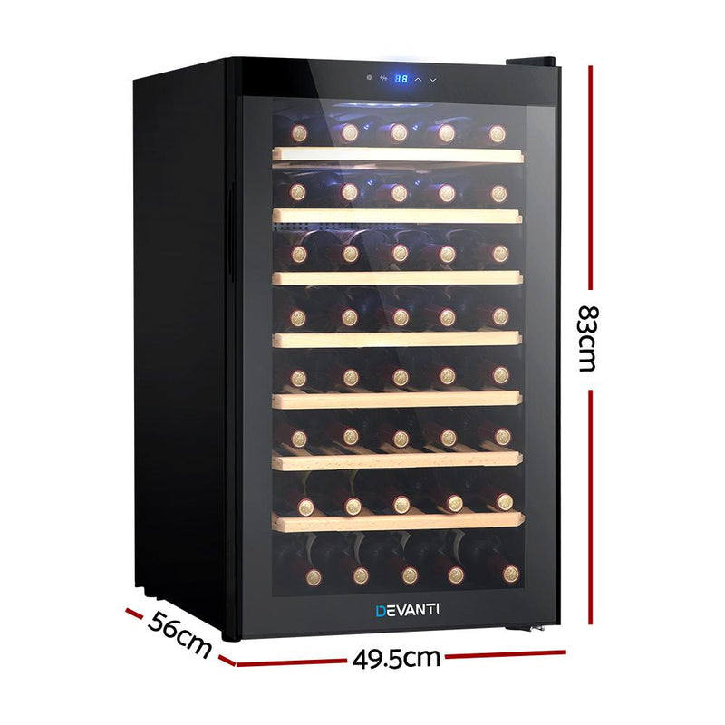 Devanti Wine Cooler Compressor Fridge Chiller Storage Cellar 51 Bottle Black Payday Deals