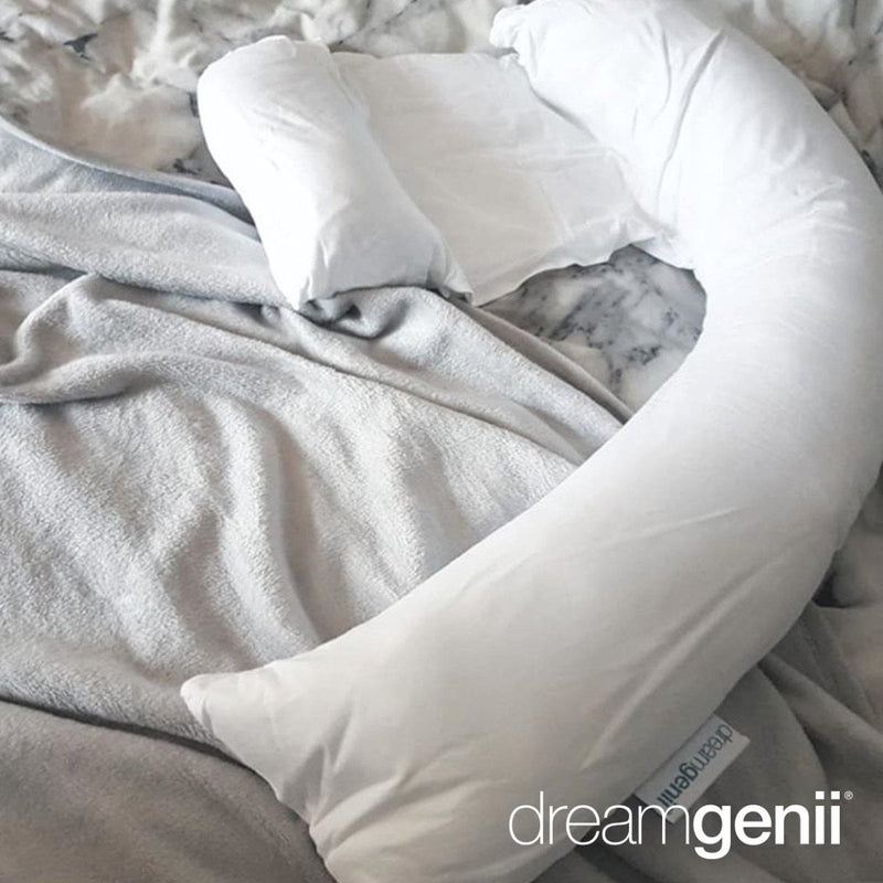 Dreamgenii Pregnancy Pillow  - White Cotton Jersey - Payday Deals
