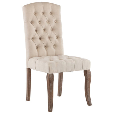 Dining Chairs 2 pcs Beige Linen-Look Fabric Payday Deals