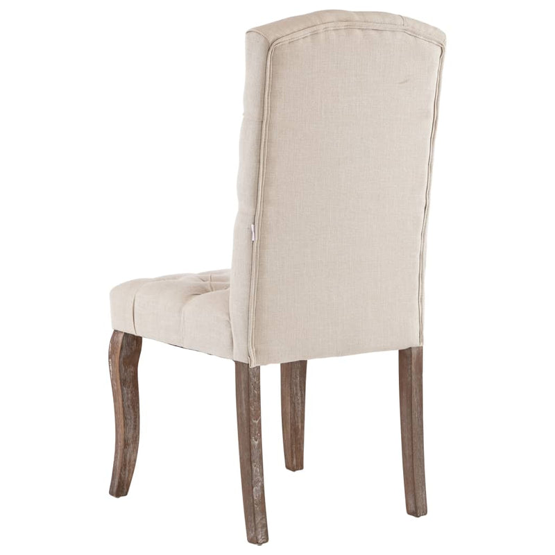 Dining Chairs 2 pcs Beige Linen-Look Fabric Payday Deals