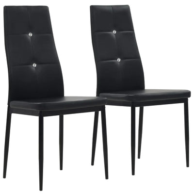 Dining Chairs 2 pcs Black Faux Leather Payday Deals
