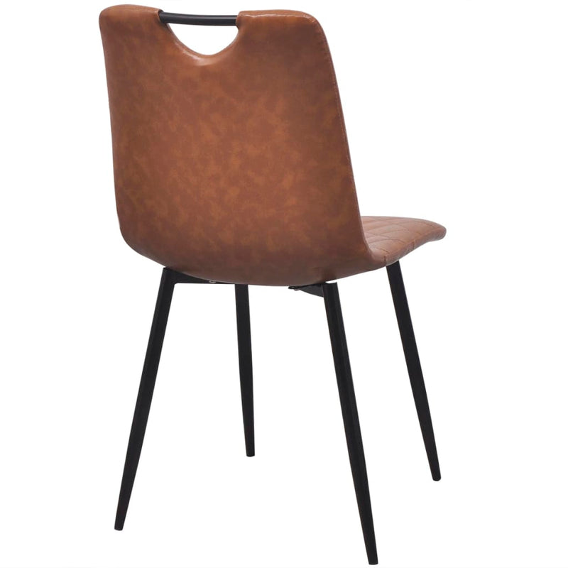 Dining Chairs 2 pcs Light Brown Faux Leather Payday Deals