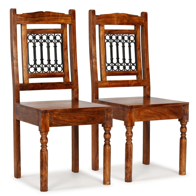 Dining Chairs 2 pcs Solid Wood with Sheesham Finish Classic Payday Deals