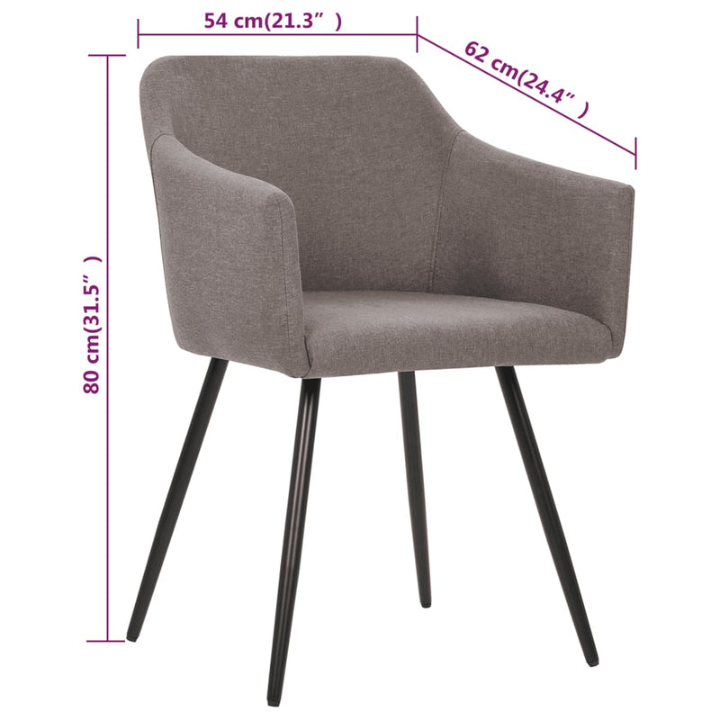 Dining Chairs 2 pcs Taupe Fabric Payday Deals