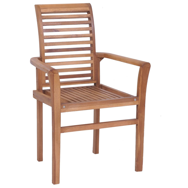 Dining Chairs 2 pcs with Cream Cushions Solid Teak Wood Payday Deals
