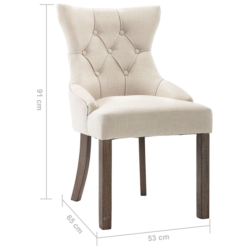 Dining Chairs 4 pcs Beige Fabric Payday Deals