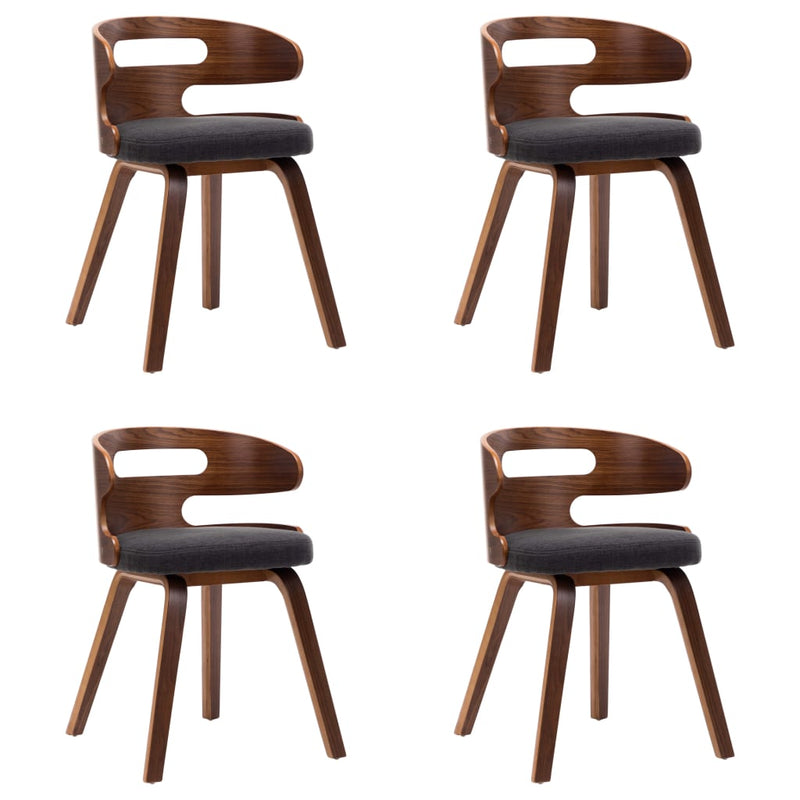 Dining Chairs 4 pcs Dark Grey Bent Wood and Fabric Payday Deals