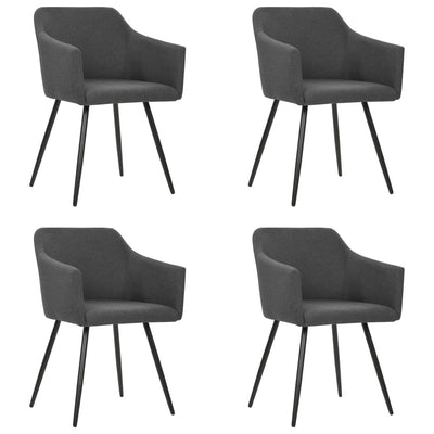 Dining Chairs 4 pcs Dark Grey Fabric Payday Deals