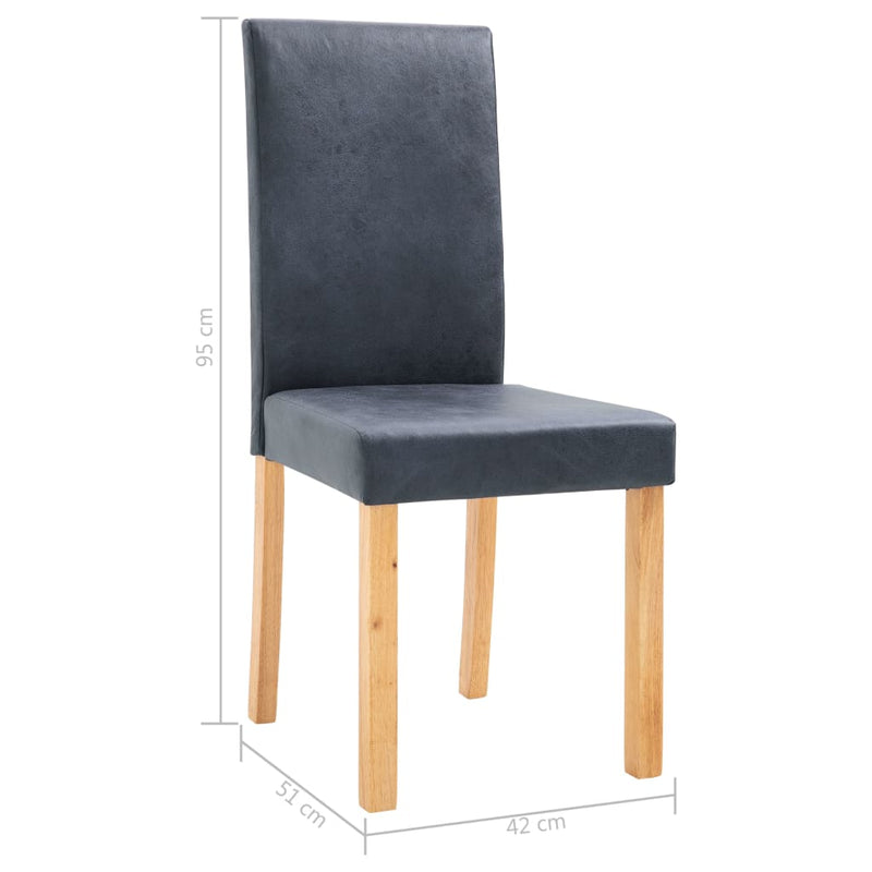 Dining Chairs 4 pcs Grey Faux Suede Leather Payday Deals