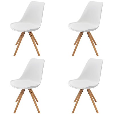 Dining Chairs 4 pcs White Faux Leather Payday Deals