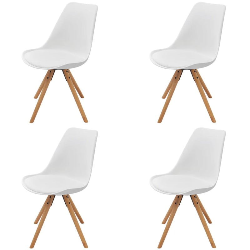 Dining Chairs 4 pcs White Faux Leather Payday Deals