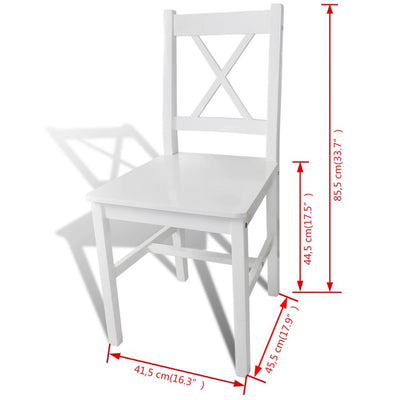 Dining Chairs 4 pcs White Pinewood Payday Deals