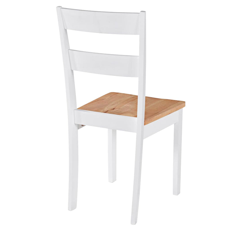 Dining Chairs 4 pcs White Solid Rubber Wood Payday Deals