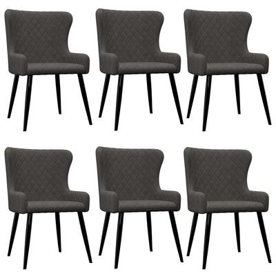 Dining Chairs 6 pcs Grey Velvet Payday Deals