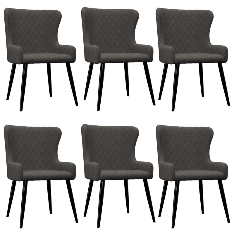 Dining Chairs 6 pcs Grey Velvet Payday Deals