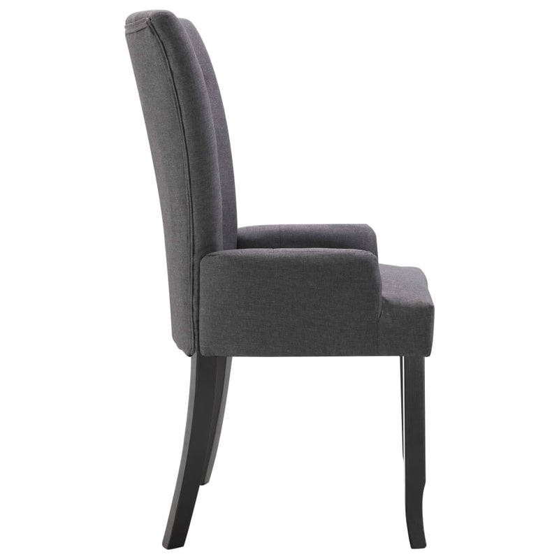 Dining Chairs with Armrests 6 pcs Dark Grey Fabric Payday Deals