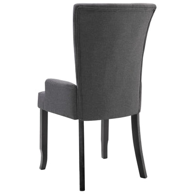 Dining Chairs with Armrests 6 pcs Dark Grey Fabric Payday Deals