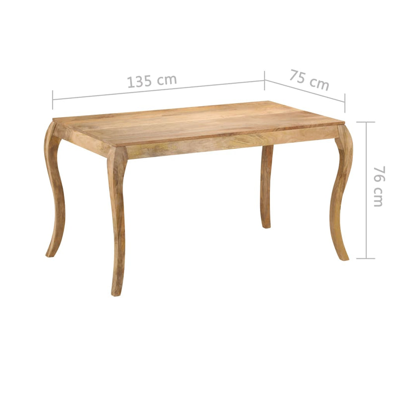 Dining Table 135x75x76 cm Solid Mango Wood Payday Deals