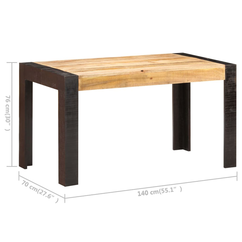 Dining Table 140x70x76 cm Solid Rough Mango Wood Payday Deals