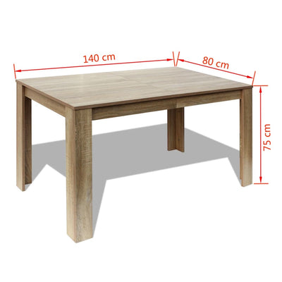 Dining Table 140x80x75 cm Oak Payday Deals