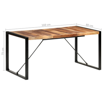 Dining Table 160x80x75 cm Solid Wood with Sheesham Finish Payday Deals
