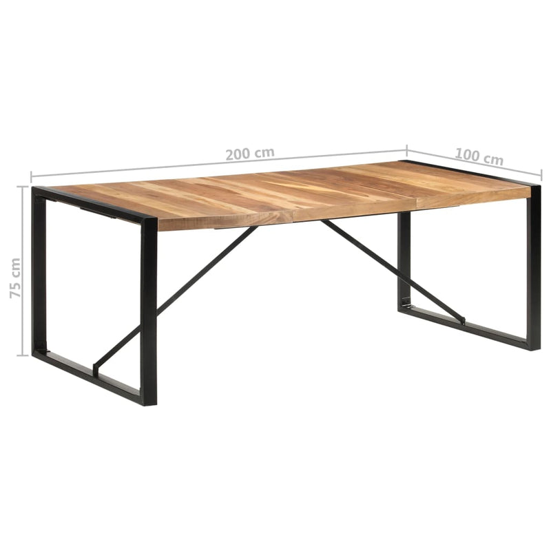 Dining Table 200x100x75 cm Solid Wood with Sheesham Finish Payday Deals