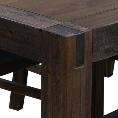 Dining Table 210cm Large Size with Solid Acacia Wooden Base in Chocolate Colour Payday Deals