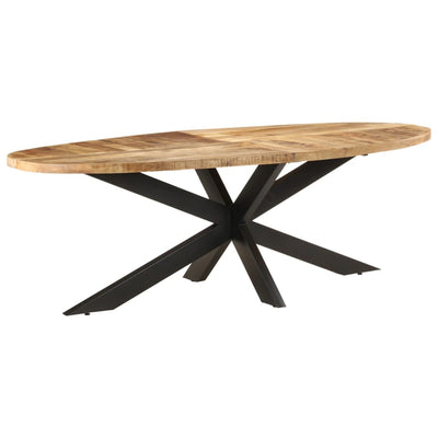 Dining Table 240x100x75 cm Rough Mango Wood Payday Deals