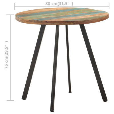 Dining Table 80 cm Solid Reclaimed Wood Payday Deals