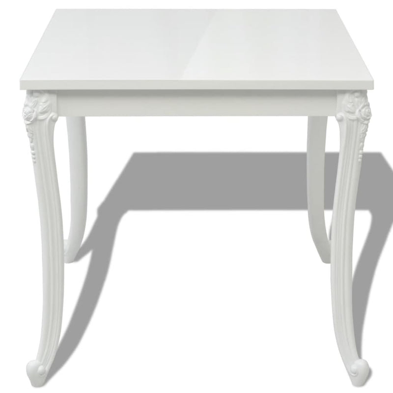 Dining Table 80x80x76 cm High Gloss White Payday Deals