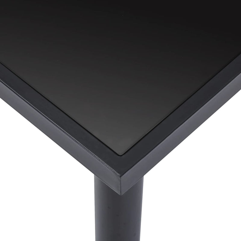 Dining Table Black 180x90x75 cm Tempered Glass Payday Deals