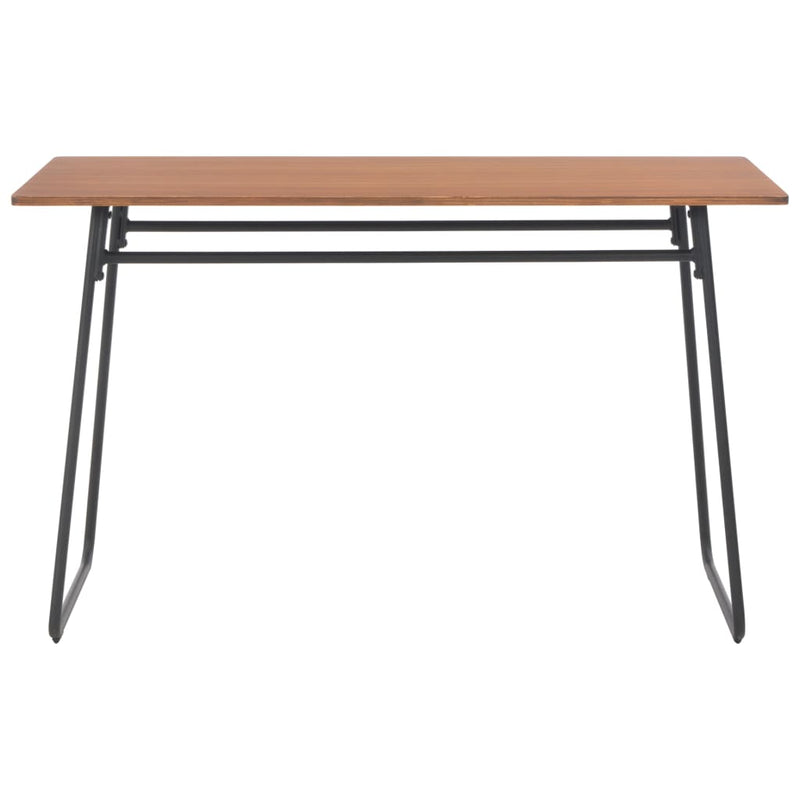 Dining Table Brown 120x60x73 cm Solid Plywood Steel Payday Deals