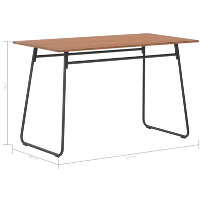 Dining Table Brown 120x60x73 cm Solid Plywood Steel Payday Deals