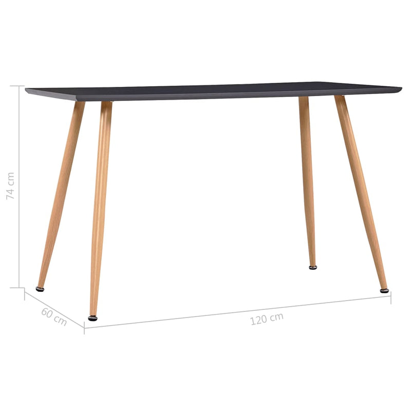 Dining Table Grey and Oak 120x60x74 cm MDF Payday Deals