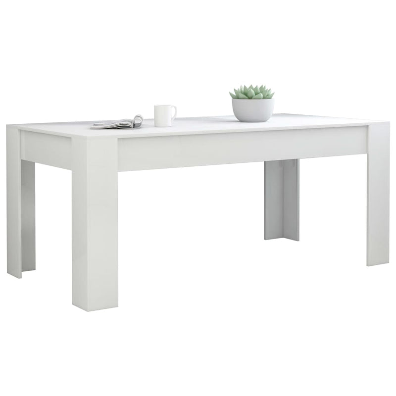 Dining Table High Gloss White 70.9"x35.4"x29.9" Engineered Wood Payday Deals
