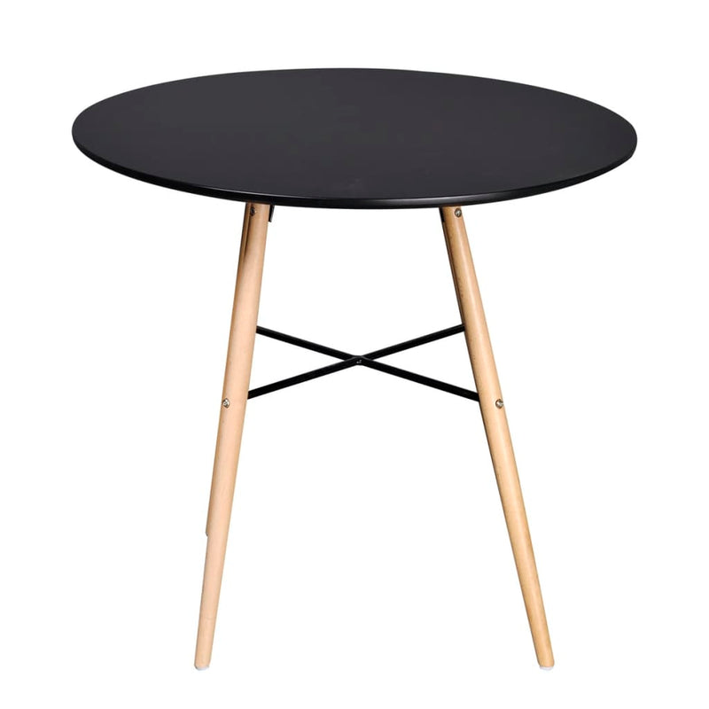 Dining Table MDF Round Black Payday Deals