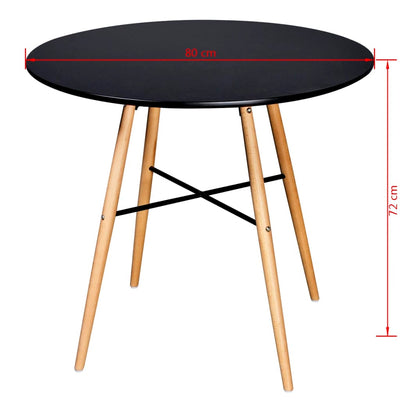 Dining Table MDF Round Black Payday Deals