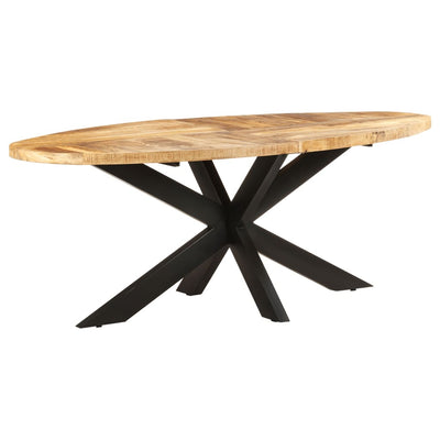 Dining Table Oval 200x100x75 cm Rough Mango Wood Payday Deals