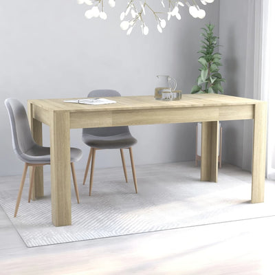 Dining Table Sonoma Oak 160x80x76 cm Engineered Wood