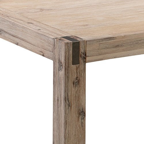 Dining Table with Solid and Veneered Acacia Large Size Wooden Base in Oak Colour Payday Deals
