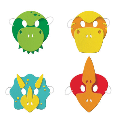 Dinosaur Dino Foam Masks Child Size 4 Pack