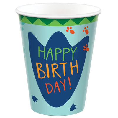 Dinosaur Dino-Mite Happy Birthday Paper Cups 8 Pack