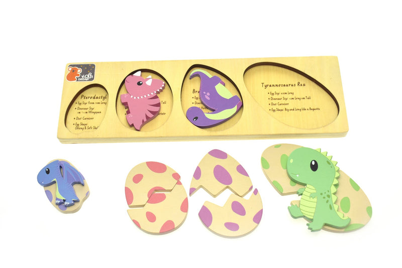 DINOSAUR EGGS WITH FACTS 2 LAYERS PUZZLE BOARD Payday Deals