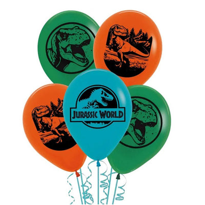 Dinosaur Jurassic Into The Wild Latex Balloons 5 Pack